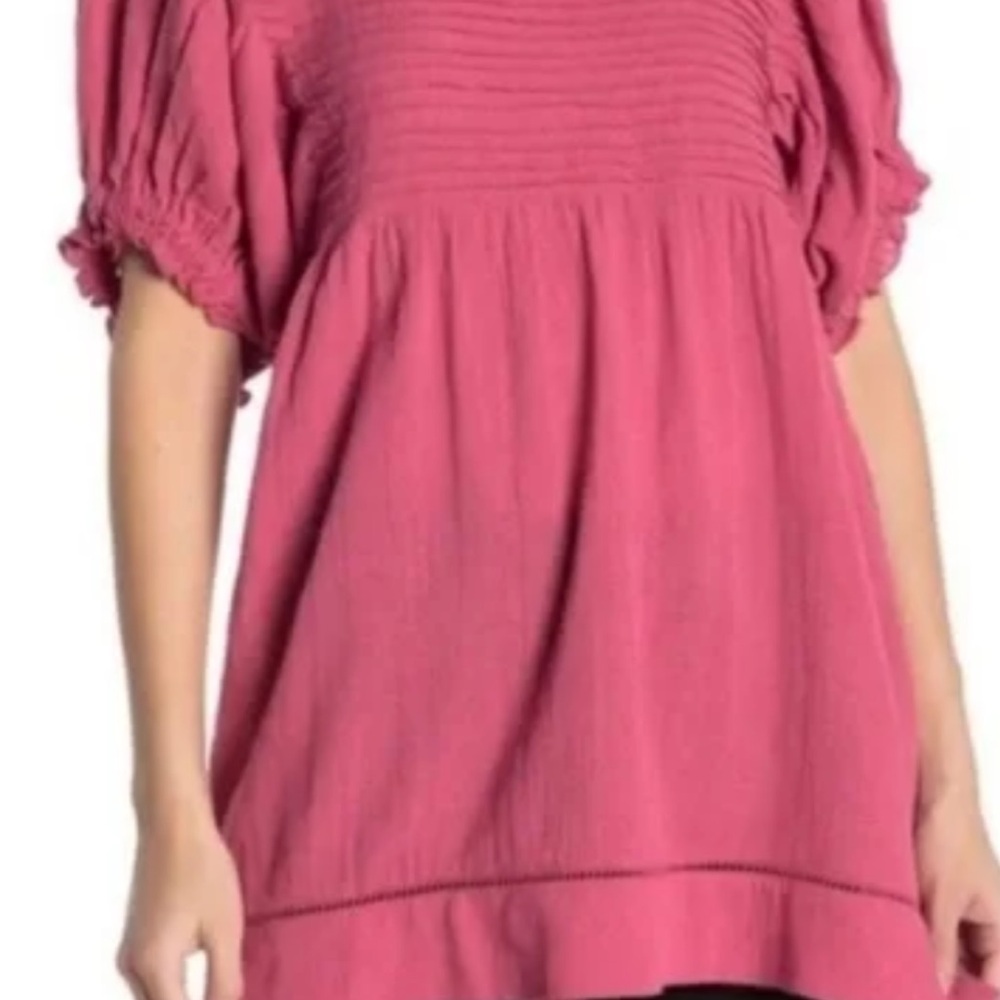 Free People Rose Puff Sleeve Tunic